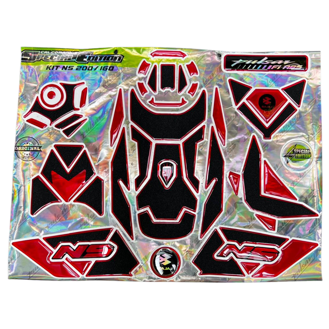 COLCALNSLROJ - KIT CALCAS NS200 ROJO LIJA