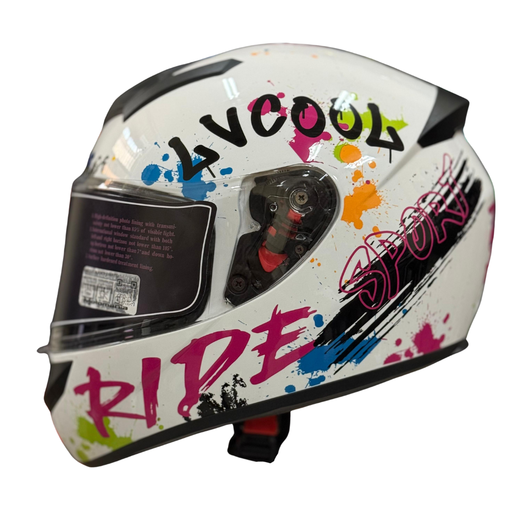 1003983M - CASCO C1 BLANCO GRAFITTI