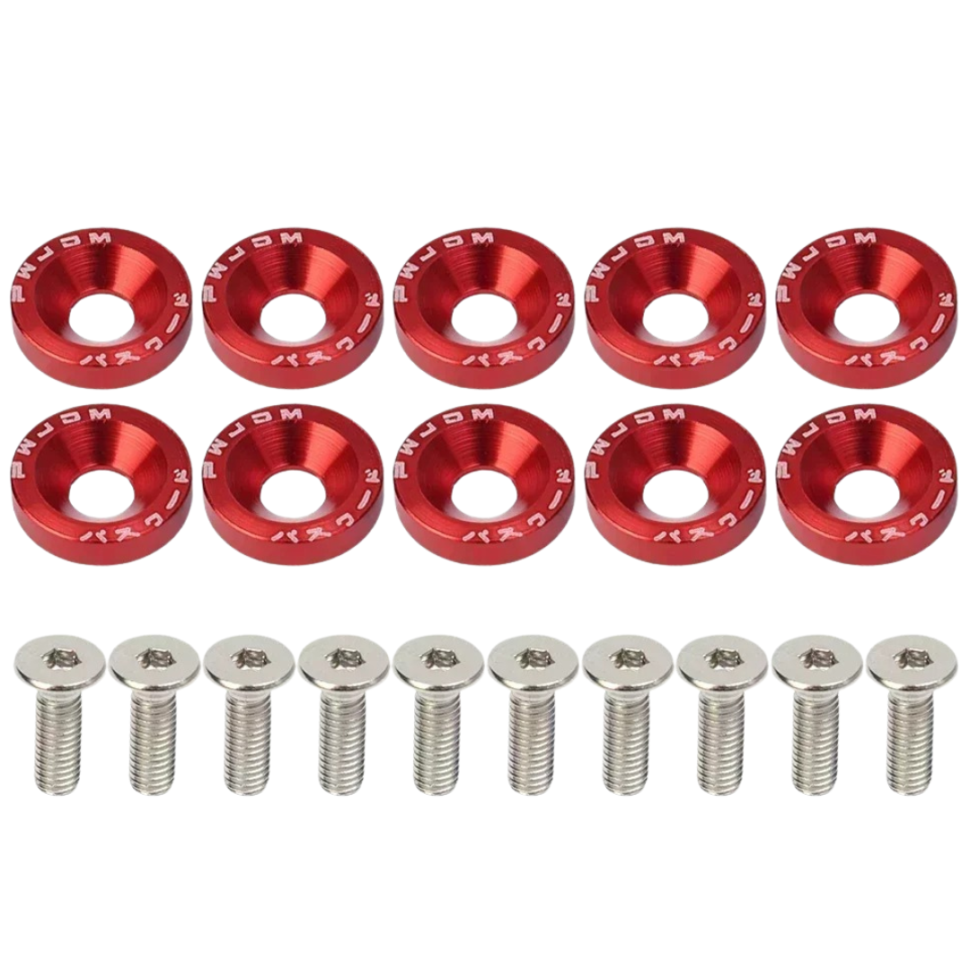100340396ROJ - TORNILLOS JDM ROJO 10PC
